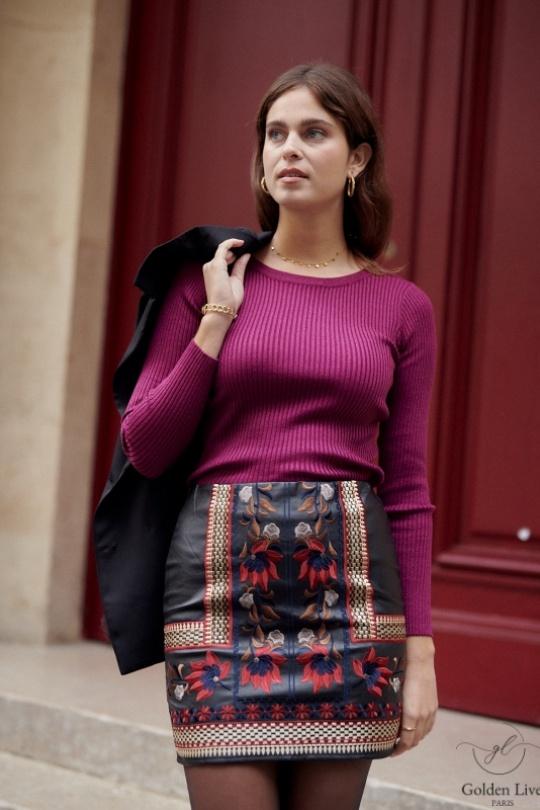 Faldas Mujer Brown Golden Live 3881 Efashion Paris