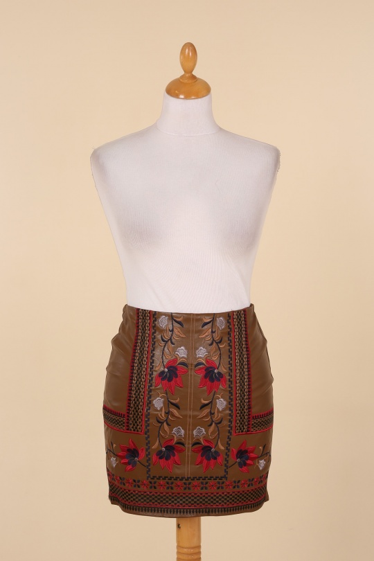 Faldas Mujer Brown Golden Live 3881 Efashion Paris
