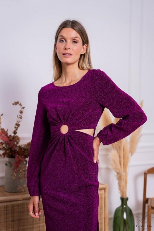 Robes de soirée Femme Noir Golden Live 11551 Efashion Paris