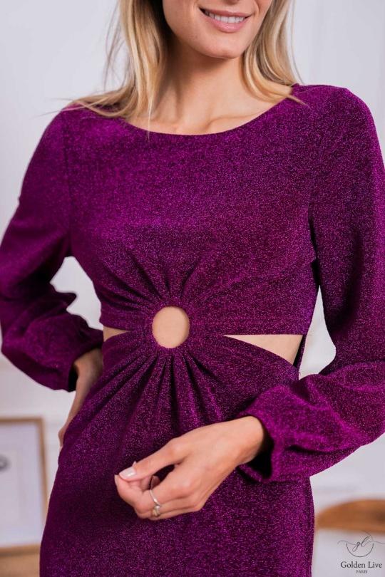 Robes de soirée Femme Noir Golden Live 11551 Efashion Paris