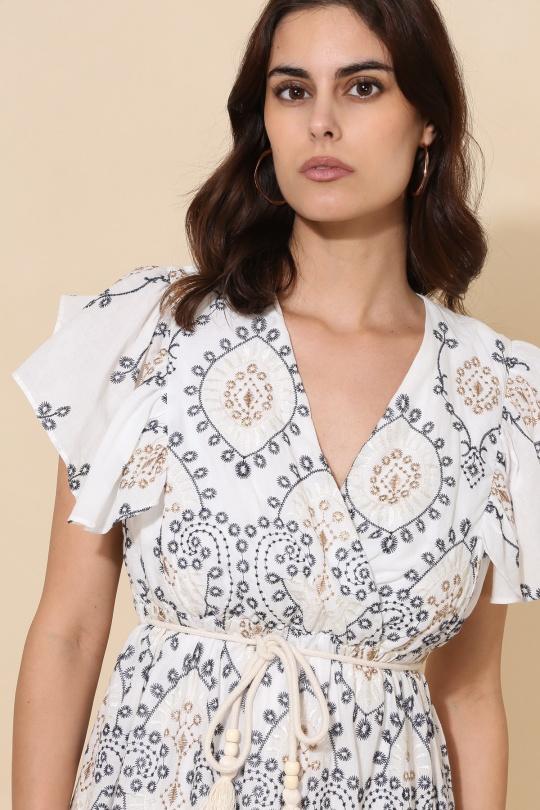 Robes mi-longues Femme Blanc Golden Live 006 Efashion Paris