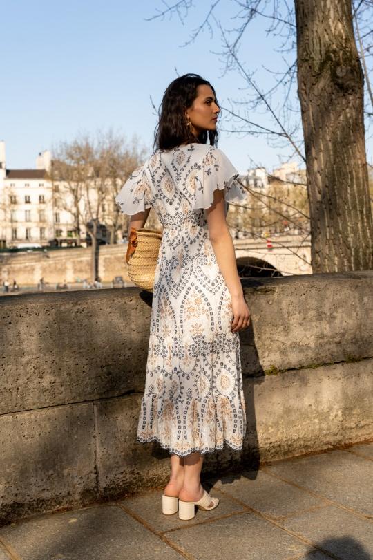 Robes mi-longues Femme Blanc Golden Live 006 Efashion Paris