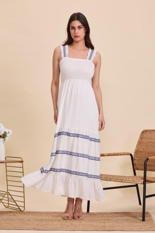Maxi dresses Women White Golden Live 1005 Efashion Paris