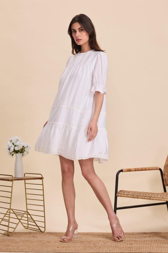 Short dresses Women White Golden Live 9276 Efashion Paris