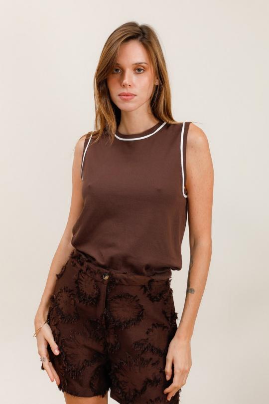 Tops Femme Marron Golden Live R982 Efashion Paris