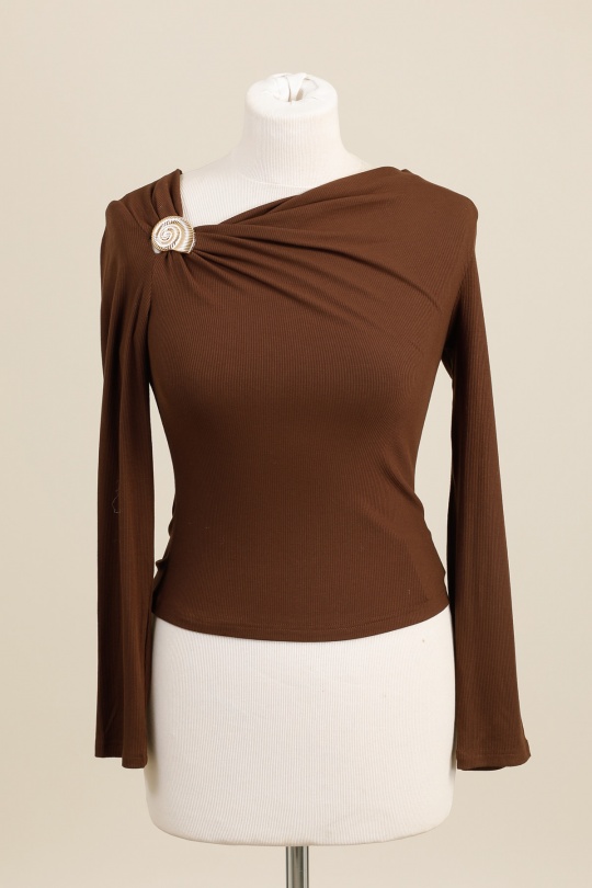 Top Donna Chocolate Golden Live 9311 Efashion Paris