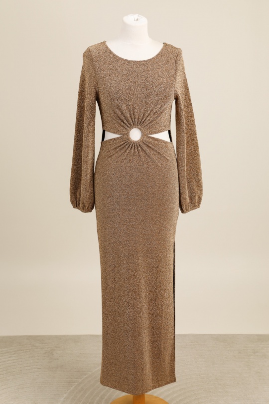 Robes de soirée Femme Noir Golden Live 11551 Efashion Paris