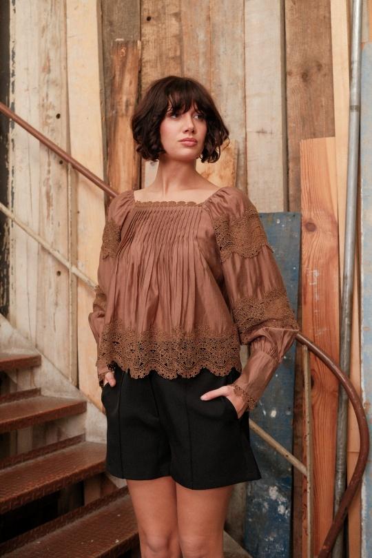 Tops Mujer Brown Golden Live 9302 Efashion Paris