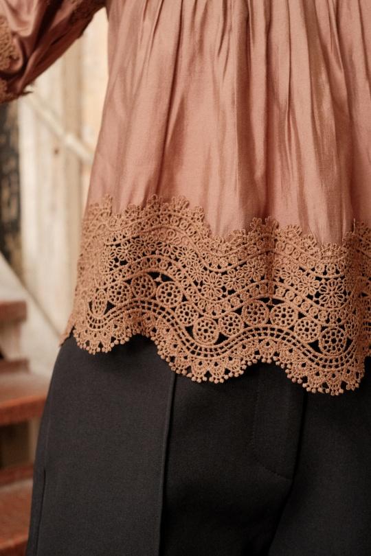 Blouses Femme Brun Golden Live 9302 Efashion Paris