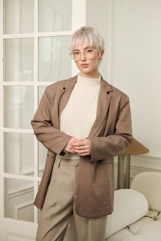 Vestes  Femme Taupe Golden Live L033 Efashion Paris