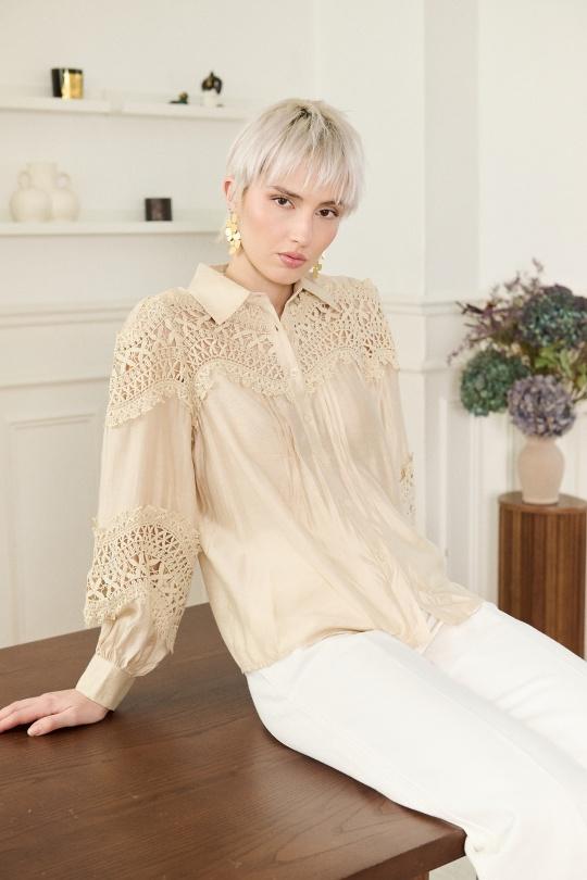 Chemises Femme Beige Golden Live 9308 Efashion Paris