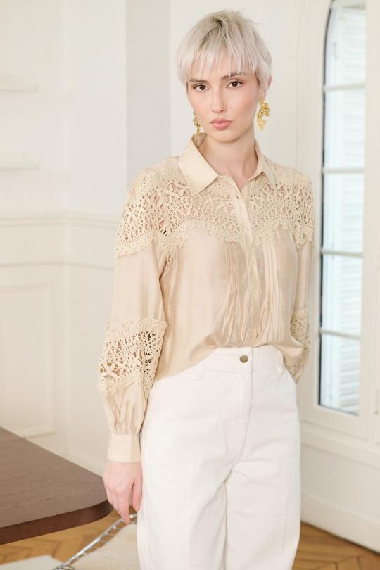 Chemises Femme Beige Golden Live 9308 Efashion Paris