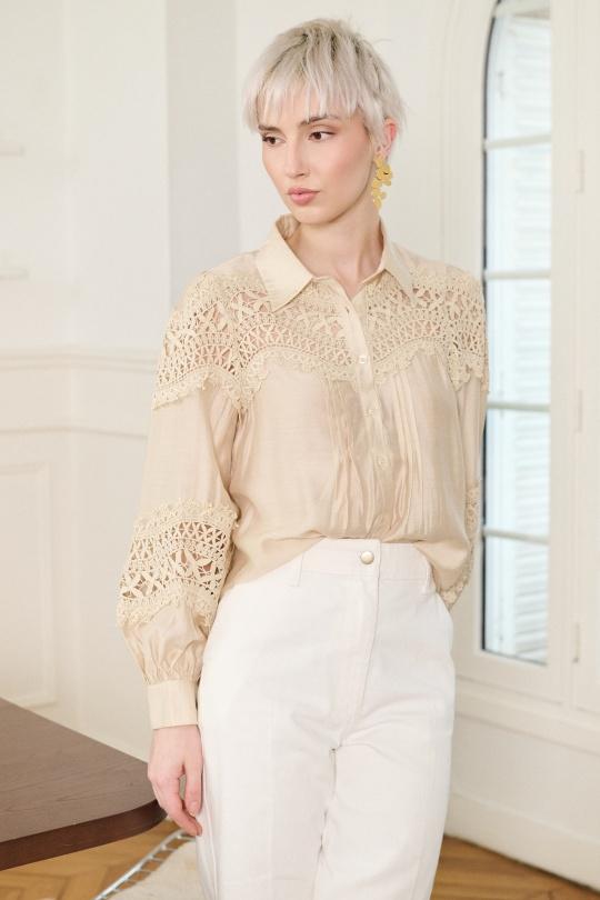 Chemises Femme Beige Golden Live 9308 Efashion Paris