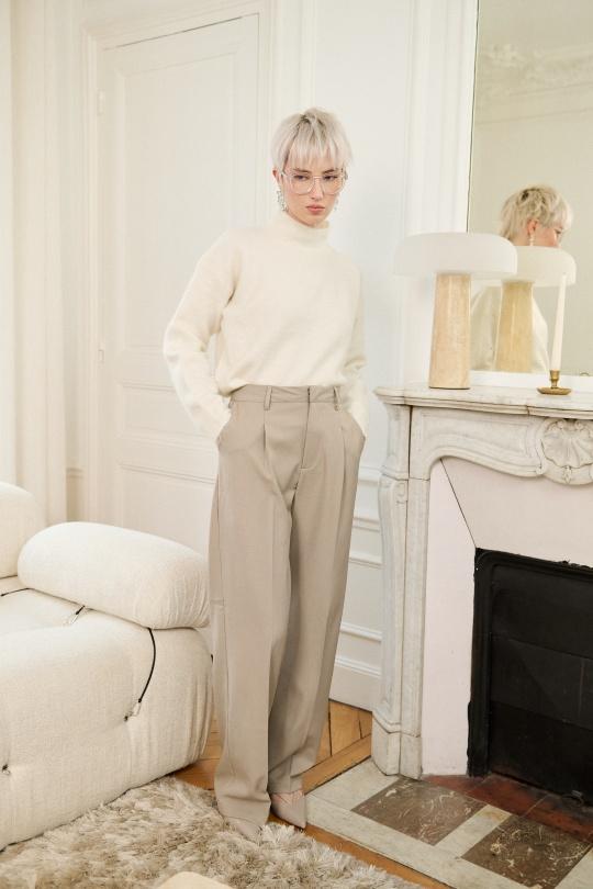 Pantalons Femme Beige Golden Live L102 Efashion Paris