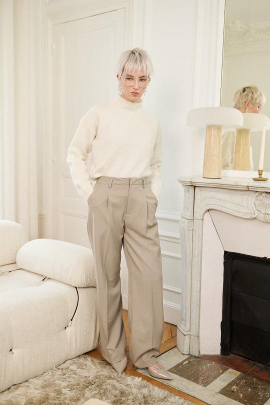 Pantalons Femme Beige Golden Live L102 Efashion Paris