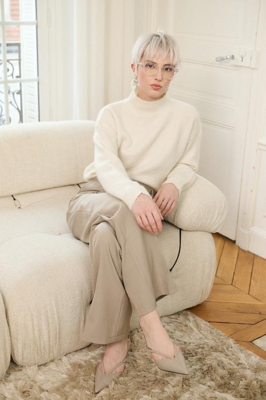 Pantalons Femme Beige Golden Live L102 Efashion Paris