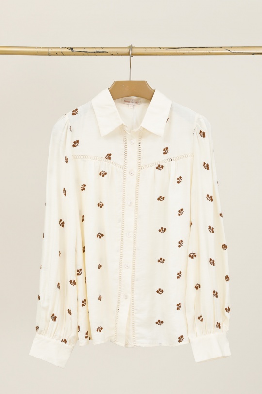 Shirts Women White Golden Live 9337 Efashion Paris