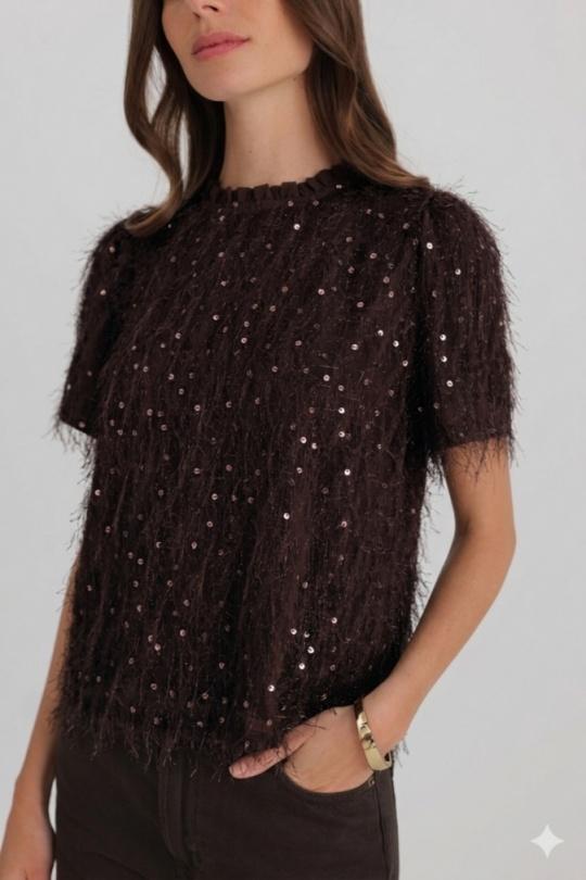 Tops Femme Marron Golden Live 9124 Efashion Paris