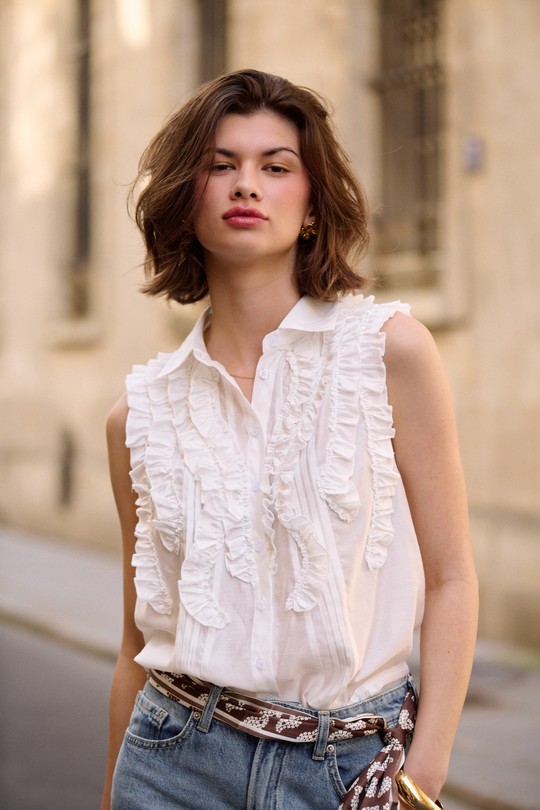 Tops Femme Blanc Golden Live 9354 Efashion Paris