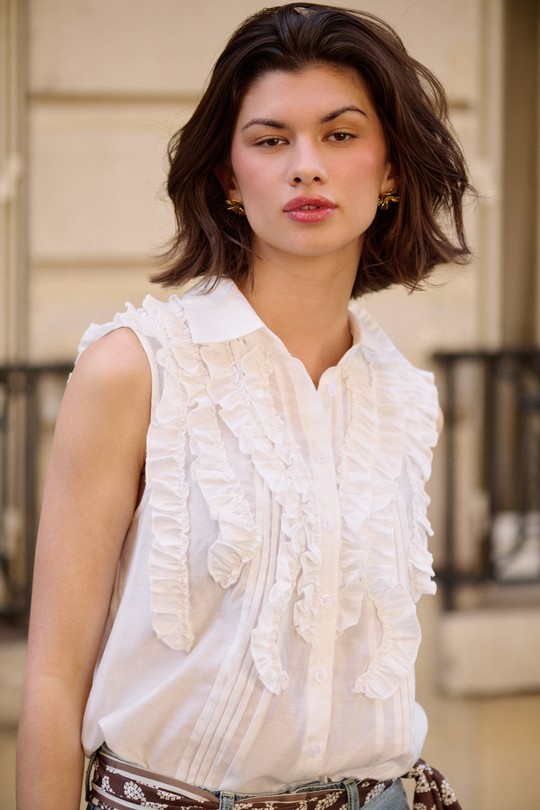 Tops Femme Blanc Golden Live 9354 Efashion Paris