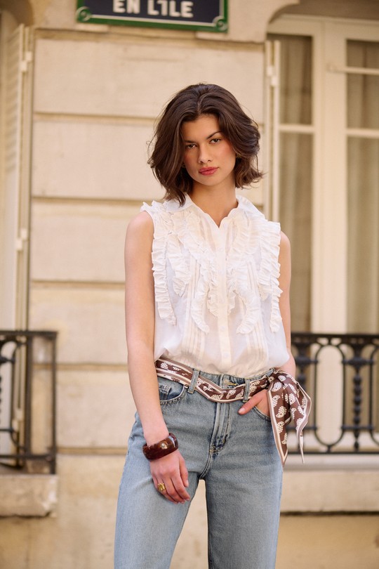 Tops Femme Blanc Golden Live 9354 Efashion Paris