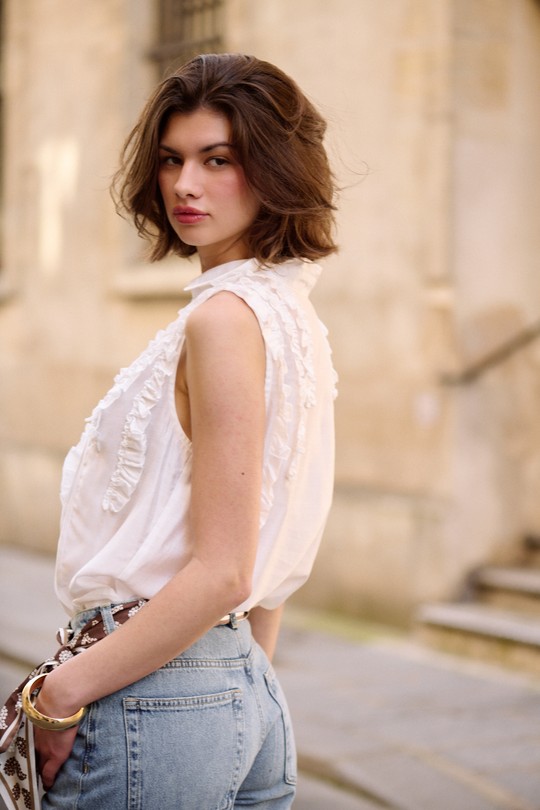 Tops Femme Blanc Golden Live 9354 Efashion Paris