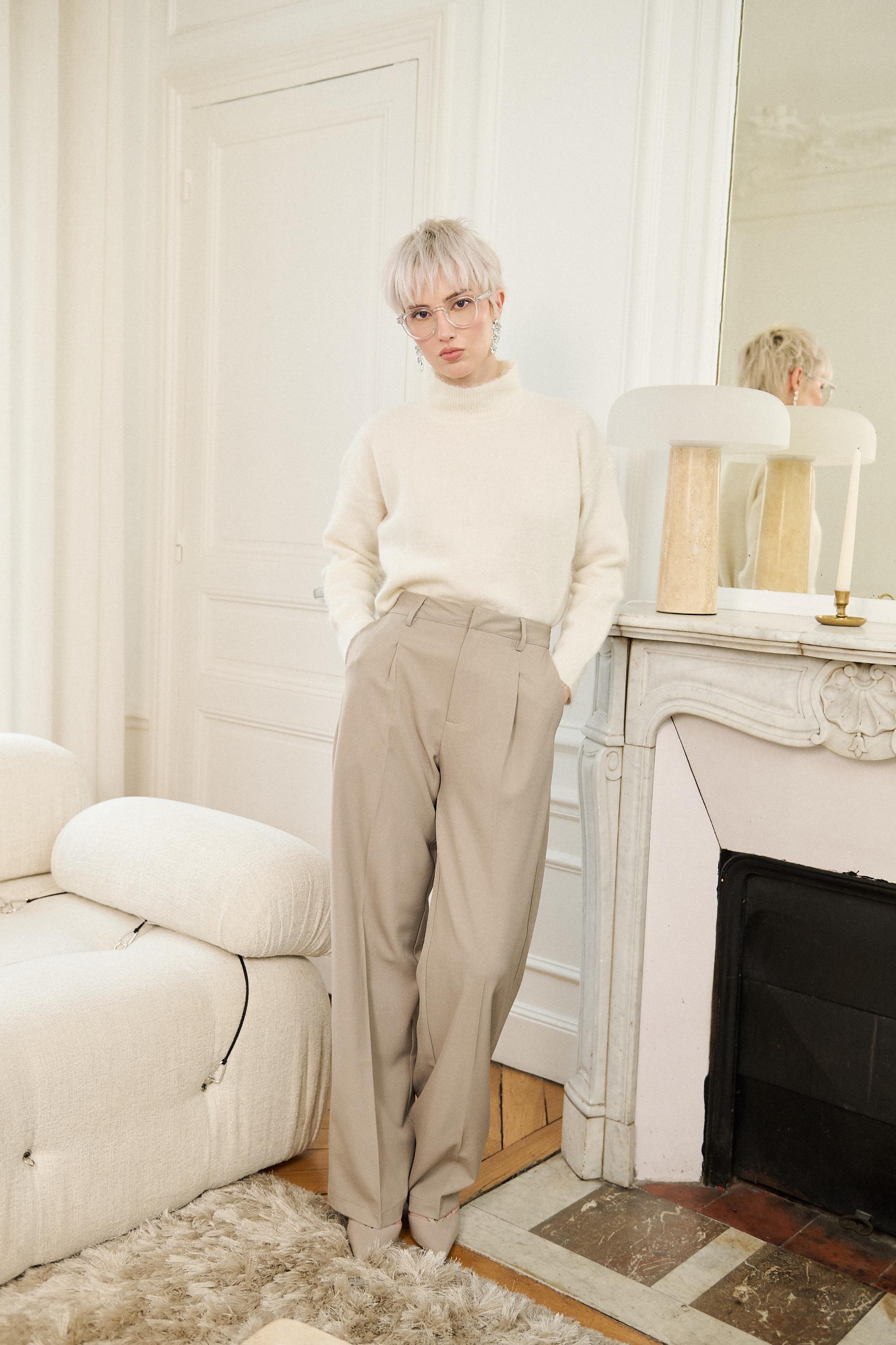 Pantalons Femme Beige Golden Live L102 #c Efashion Paris