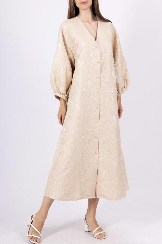 Robes longues Femme Beige Les Bonnes Copines L3026-1 Efashion Paris