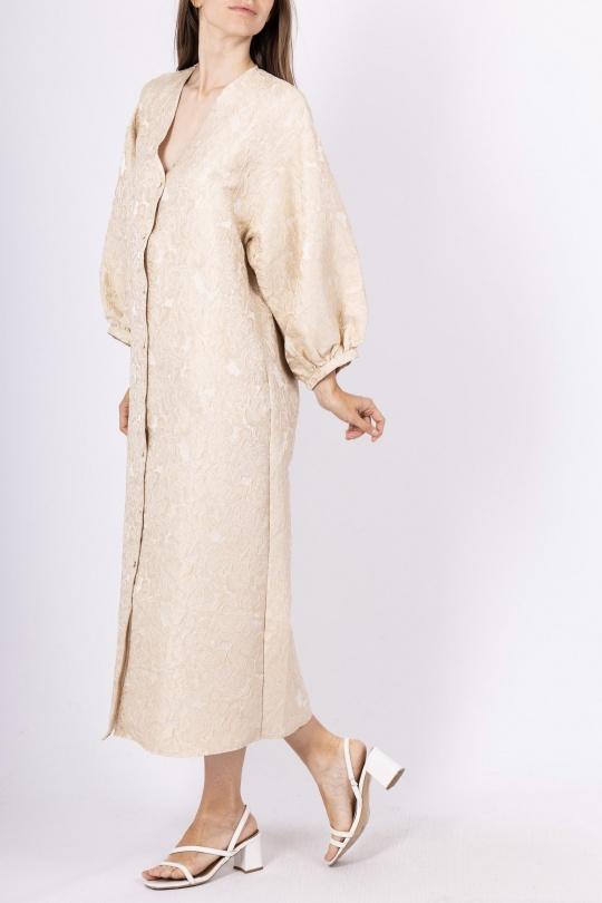 Robes longues Femme Beige Les Bonnes Copines L3026-1 Efashion Paris