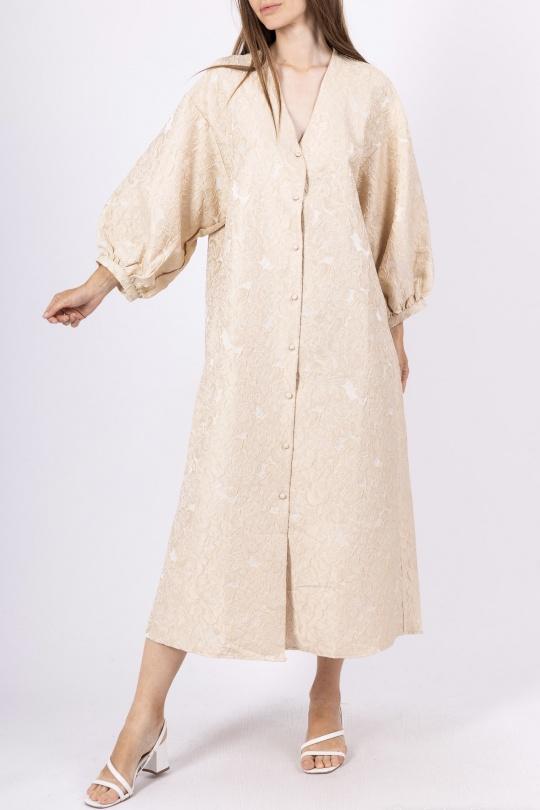 Robes longues Femme Beige Les Bonnes Copines L3026-1 Efashion Paris