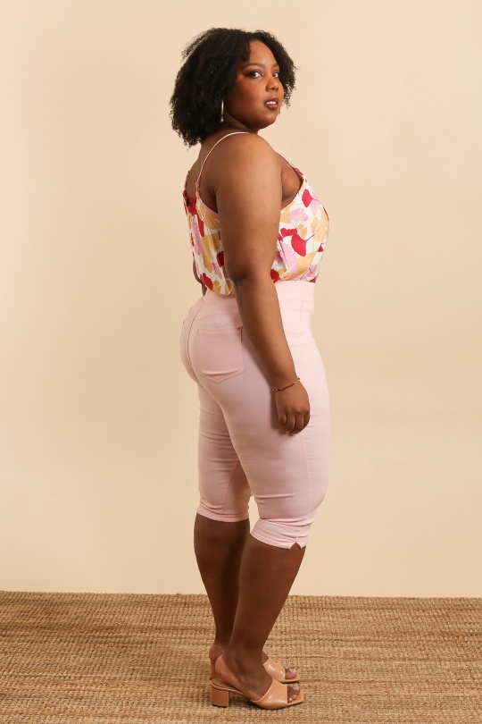 Pantacourts Femme Rose poudre Christy 6503 Efashion Paris