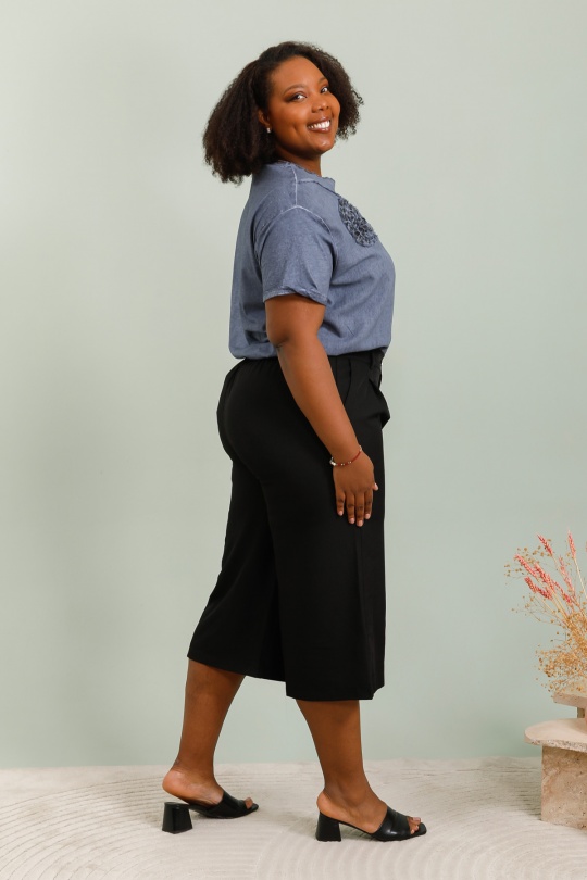 Pantacourts Femme Noir Christy AB027 Efashion Paris