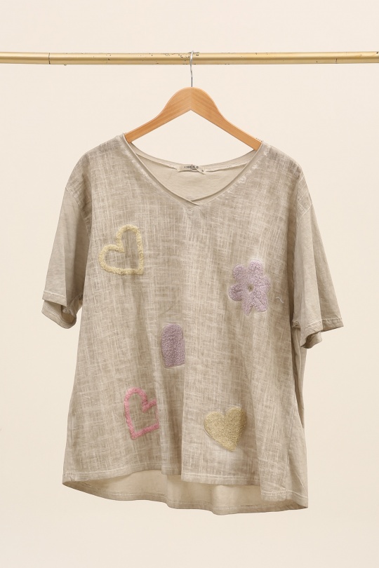 Tops Femme Taupe Christy AA30 Efashion Paris