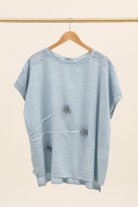 Tops Donna Blue Christy AA25 Efashion Paris