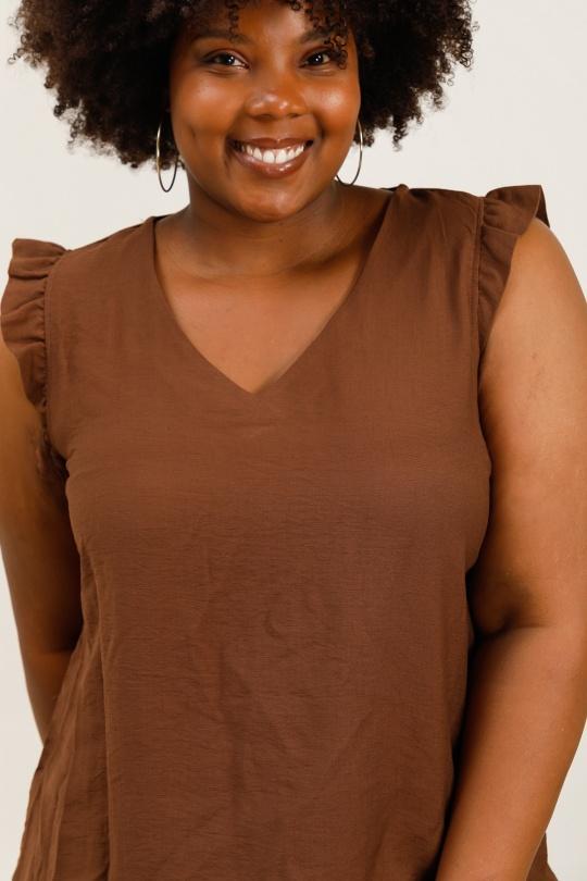 Débardeurs Femme Marron Christy F458-19 Efashion Paris