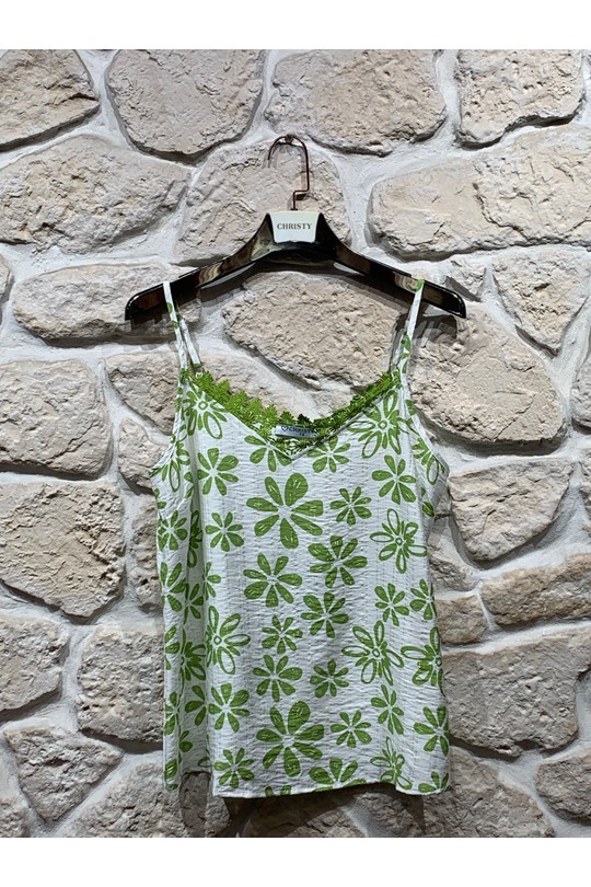 Débardeurs Femme Vert Christy 1651-29 Efashion Paris