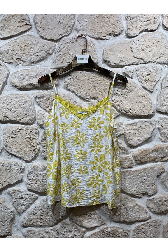 Débardeurs Femme Vert Christy 1651-29 Efashion Paris