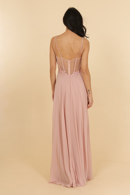 Robes de soirée Femme Rose poudre Lautinel R1854 Efashion Paris