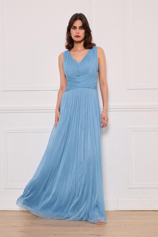 Robes de soirée Femme Bleu jean Lautinel R8339 Efashion Paris