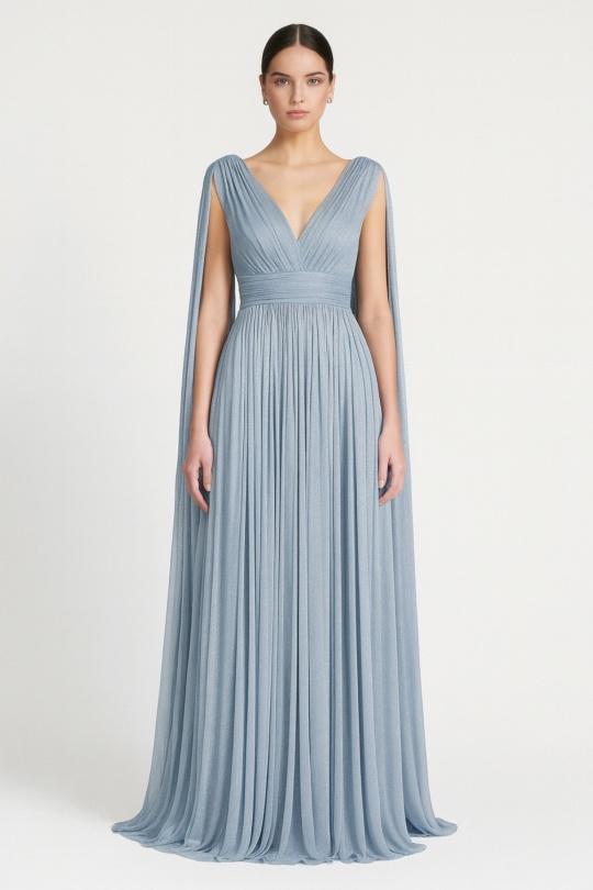 Robes de soirée Femme Bleu ciel Lautinel R8337 Efashion Paris