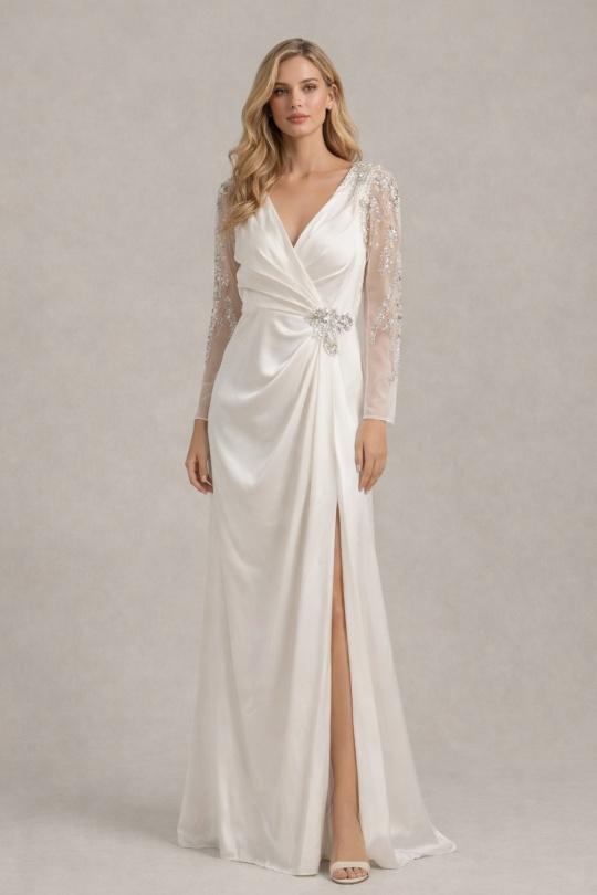 Robes de soirée Femme Blanc Lautinel R8345 Efashion Paris