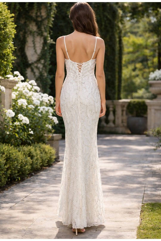 Robes de soirée Femme Blanc Lautinel R8354 Efashion Paris