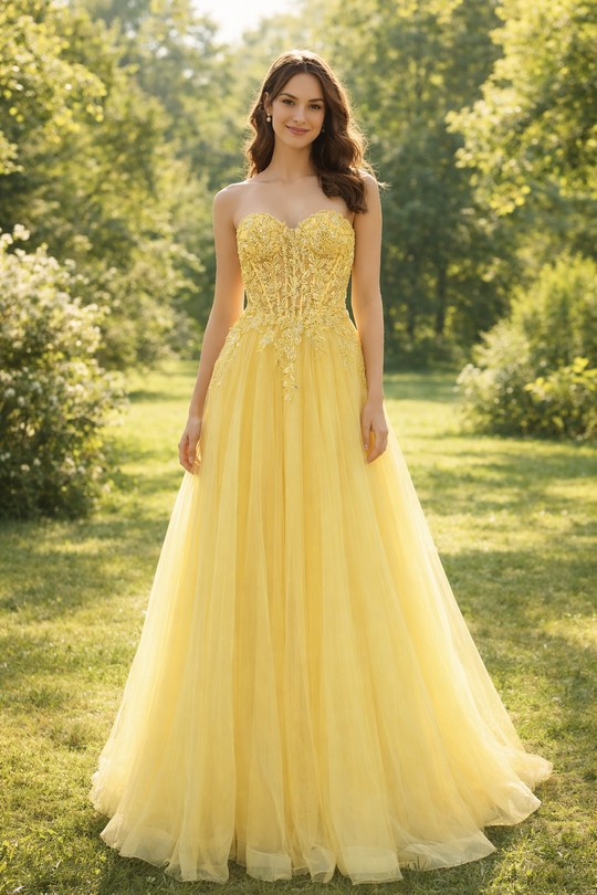 Abiti da sera Donna Yellow Lautinel R1998 Efashion Paris