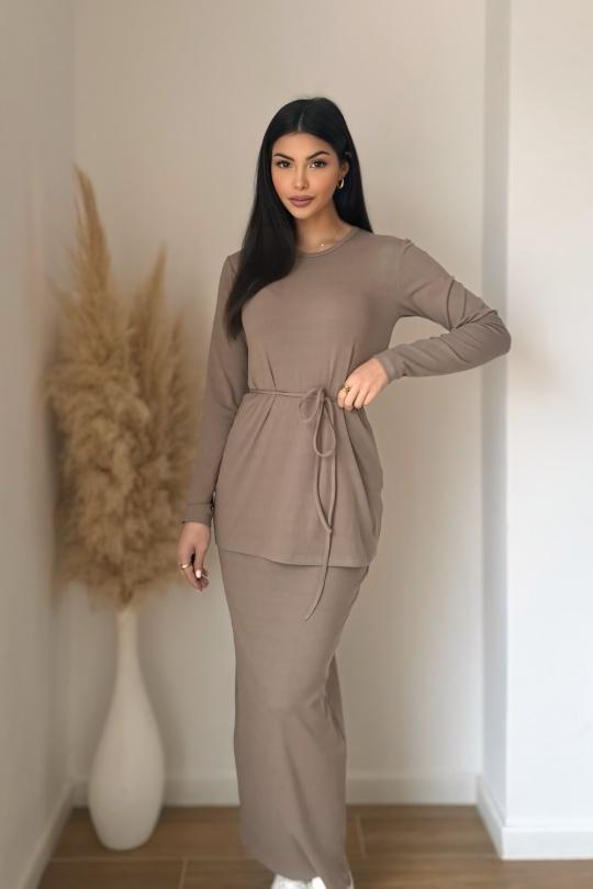 Ensembles Femme Taupe KOOLOOK  2440-1 Efashion Paris