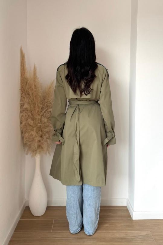 Trench coats Women Light blue KOOLOOK  W105-1 Efashion Paris