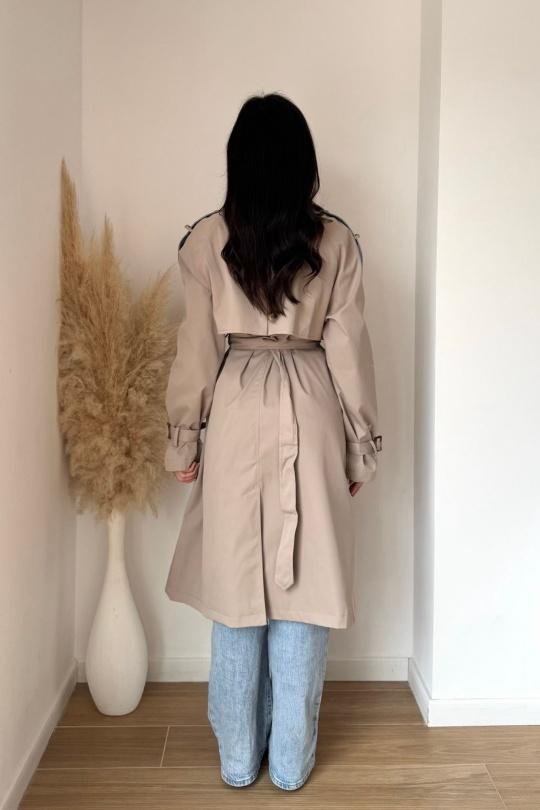 Trench coats Women Light blue KOOLOOK  W105-1 Efashion Paris