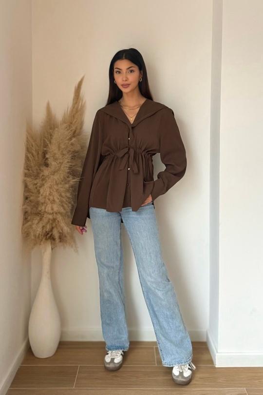 Camicie Donna Coffee KOOLOOK  PF207-1 Efashion Paris