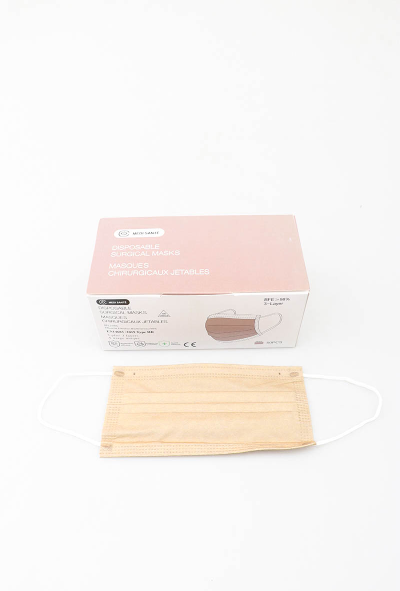Masques Accessoires Beige AJ MODA MASQUES CHIRURGICAUX  JETABLES TYPE IIR EN BEIGE #c Efashion Paris