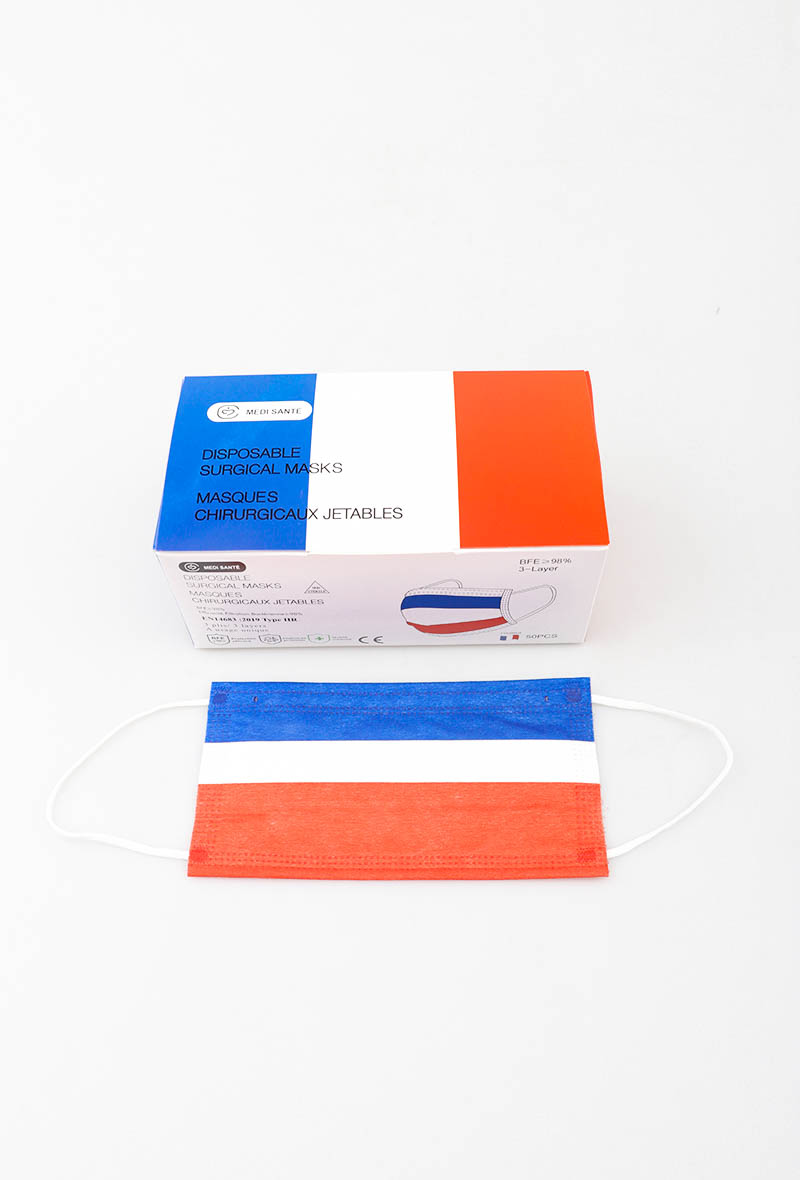 Mascaras Complementos Multicolor AJ MODA MASQUES CHIRURGICAUX  JETABLES TYPE IIR EN DRAPEAU FRANCE #c Efashion Paris