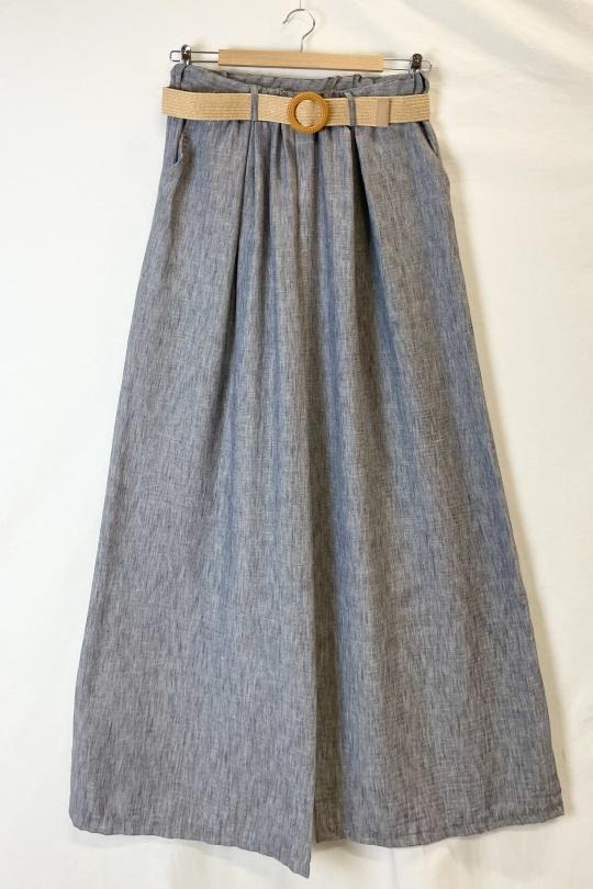 Trousers Women Dark grey Catherine S VL  LARGE BELT PANTS Efashion Paris